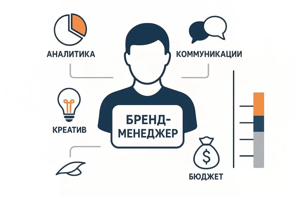 Бренд менеджер: аналитика, креатив, коммуникации, бюджет.
