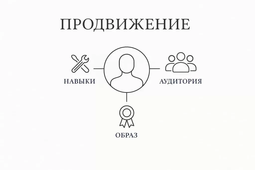 Ключевые элементы продвижения: навыки, образ (имидж) и работа с целевой аудиторией.