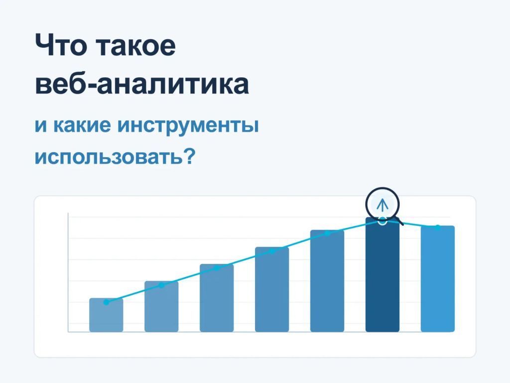 Иллюстрация дашборда веб-аналитики с графиками трафика, воронкой конверсий и источниками посетителей